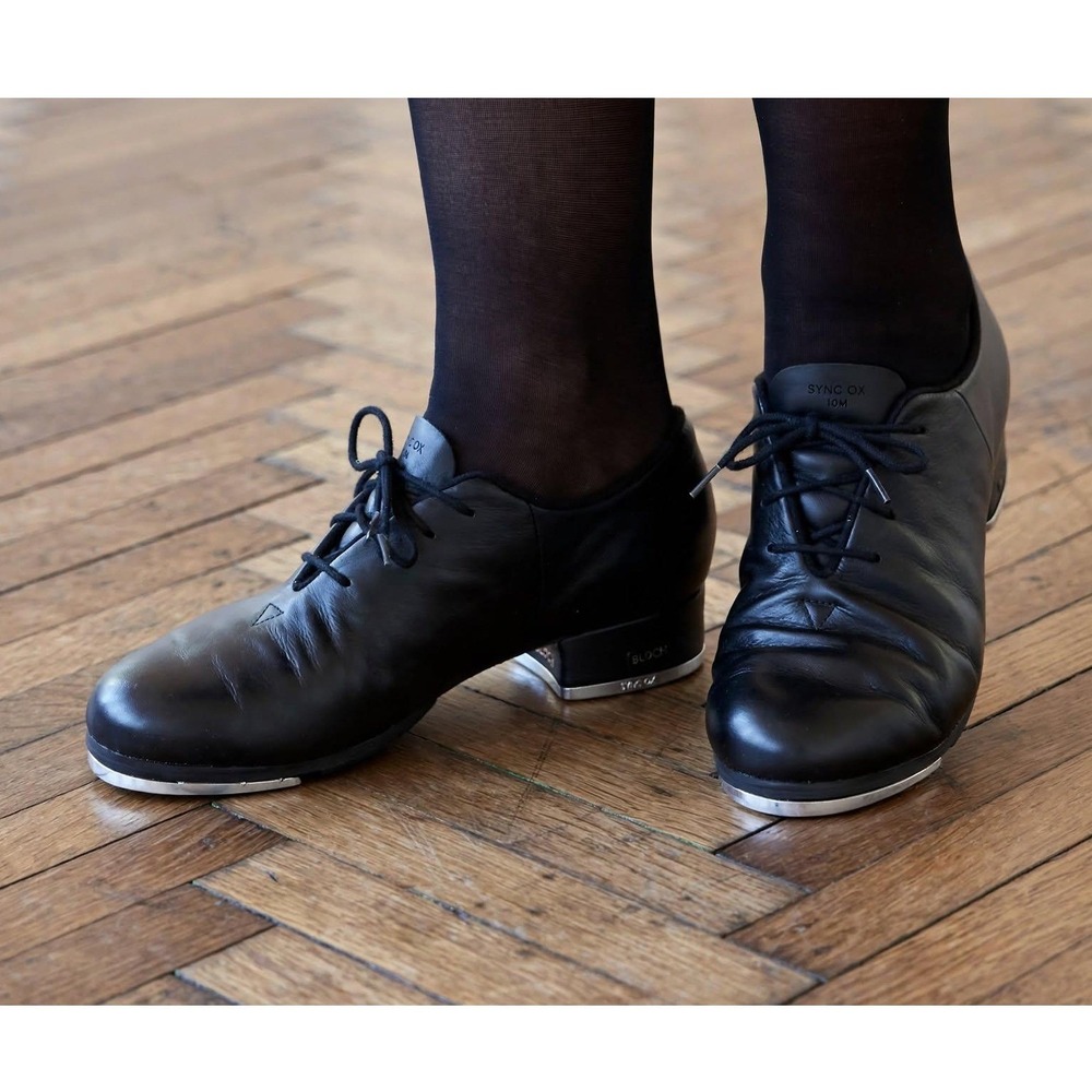 Bloch Sync Oxford Tap Shoe Womens 10M Black Leather Dance Performance